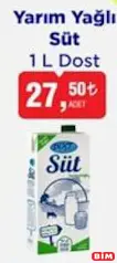 DOST YARIM YAĞLI SÜT 1 L